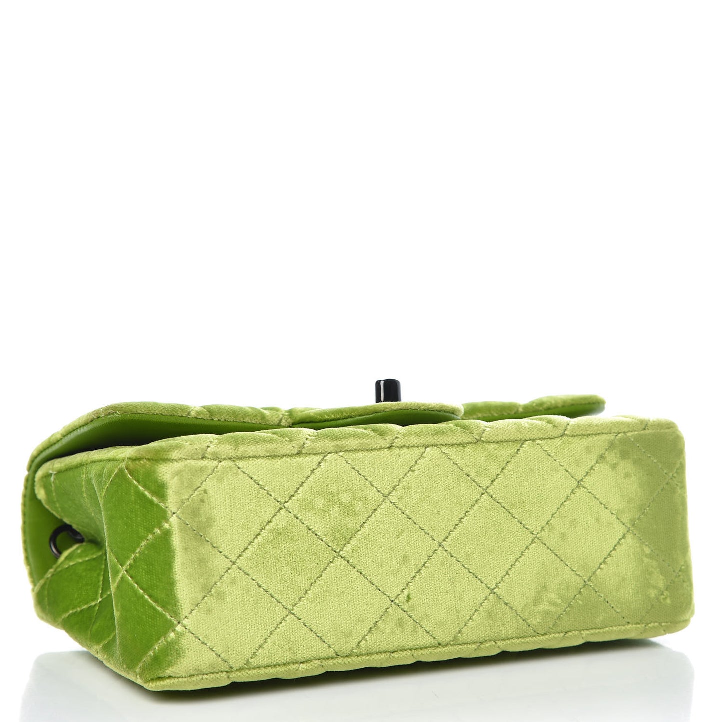 Velvet Quilted Mini Rectangular Flap Green