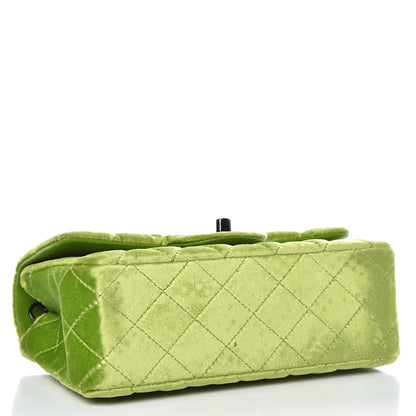 Chanel Velvet Quilted Mini Rectangular Flap Green 4 of 10
