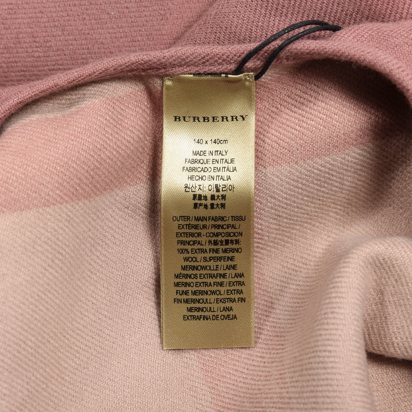 Wool Solid To Check Charlotte Cape Scarf Pink