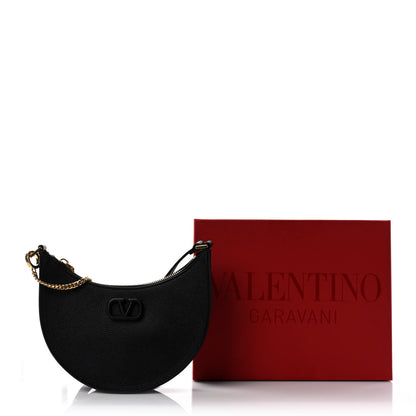 Valentino Garavani Grainy Calfskin Mini Vlogo Hobo Bag Black 9 of 9