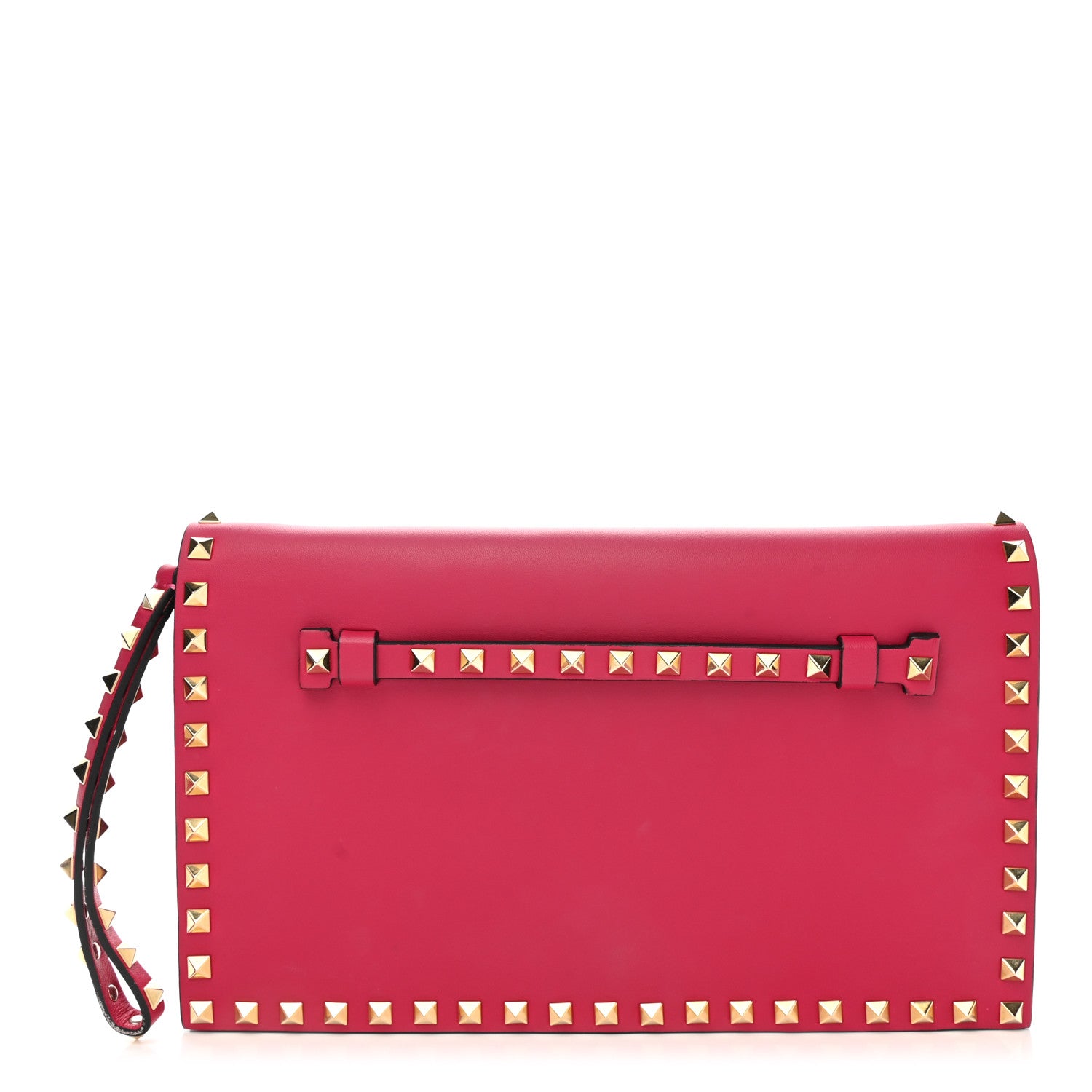 Valentino Garavani Nappa Rockstud Wristlet Clutch Cyclamin 1 of 14
