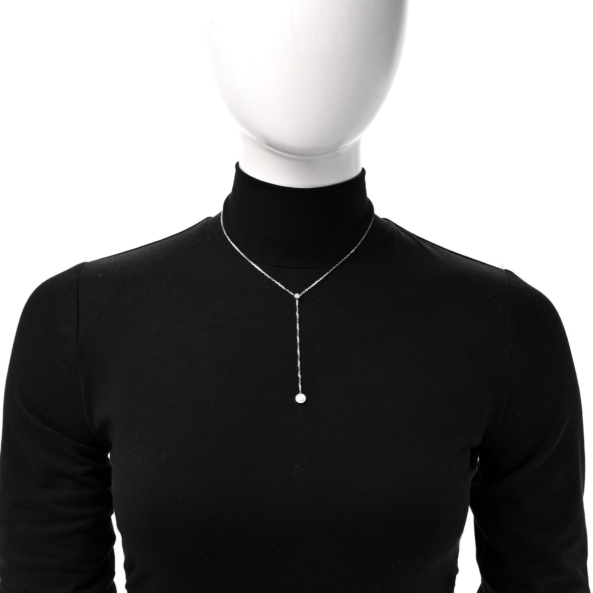 Cartier 18K White Gold Diamond LOVE Drop Necklace 2 of 5