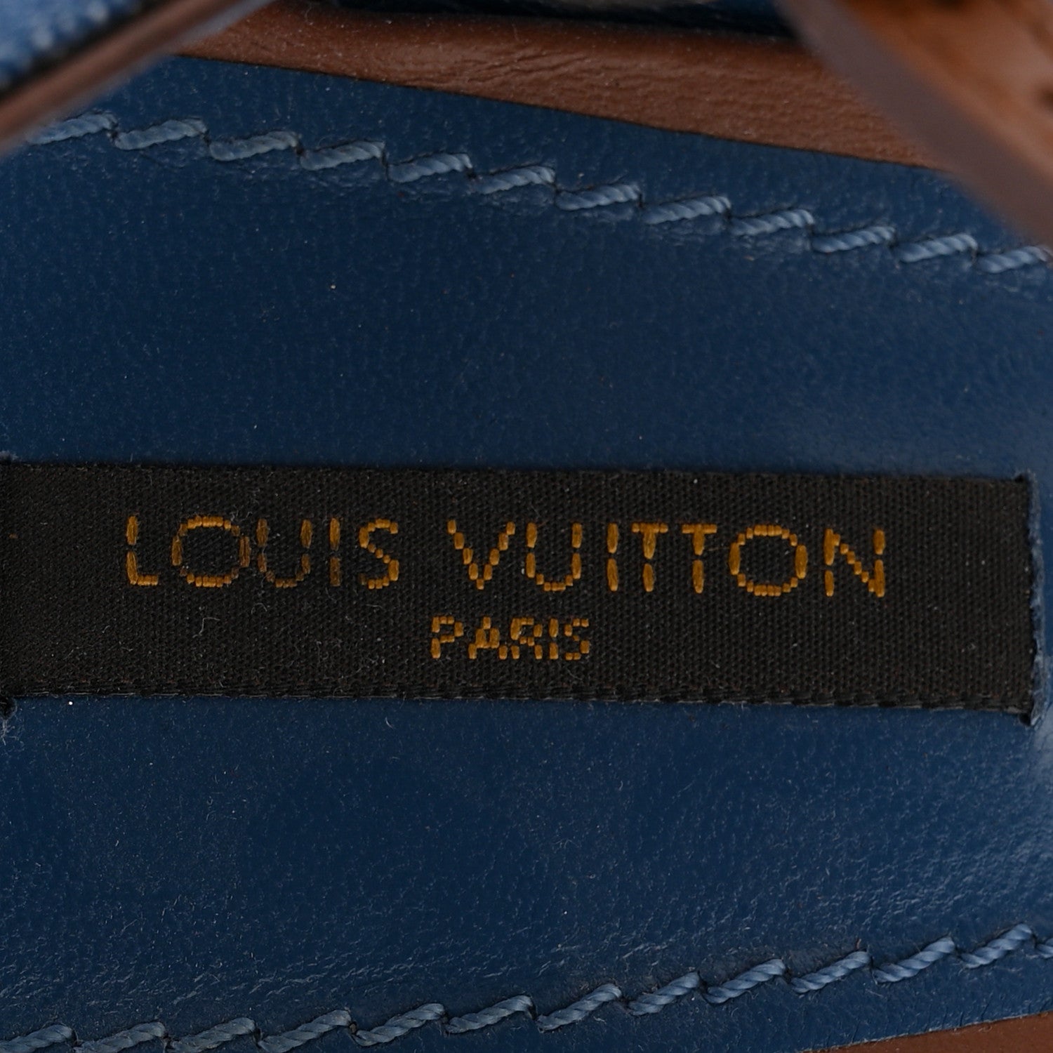 Louis Vuitton Denim Articles de Voyage Wedges 37.5 Blue 9 of 14