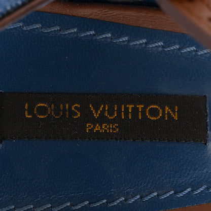 Louis Vuitton Denim Articles de Voyage Wedges 37.5 Blue 9 of 14