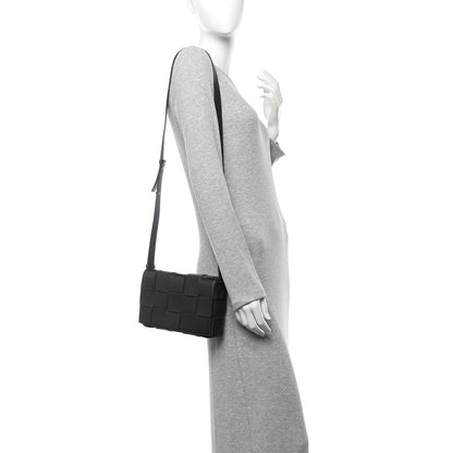 Bottega Veneta Lambskin Maxi Intreccio Cassette Crossbody Bag Taupe Grey 2 of 9