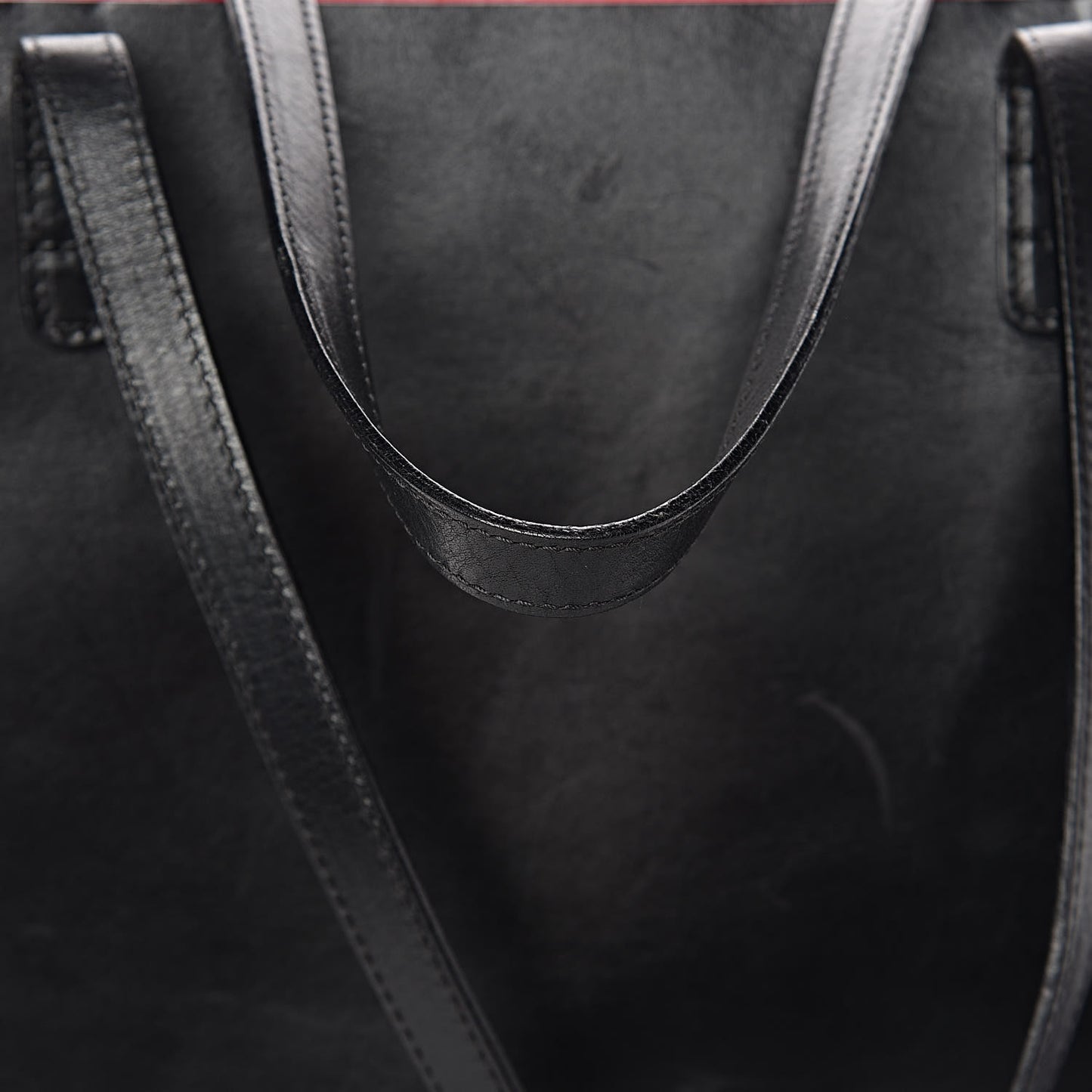 Calfskin Large Shopping Tote Black Flamma