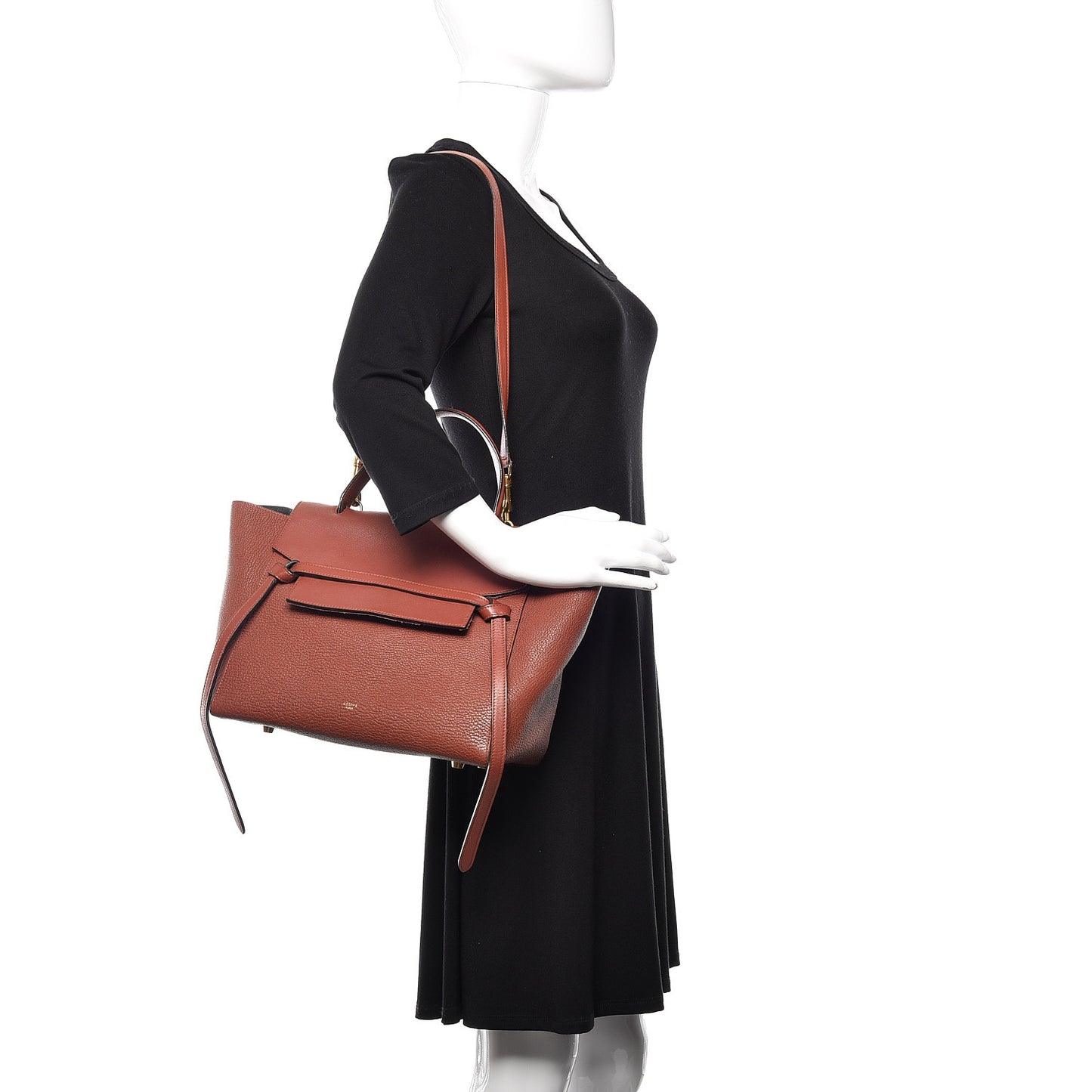 Goatskin Smooth Calfskin Mini Belt Bag Brick