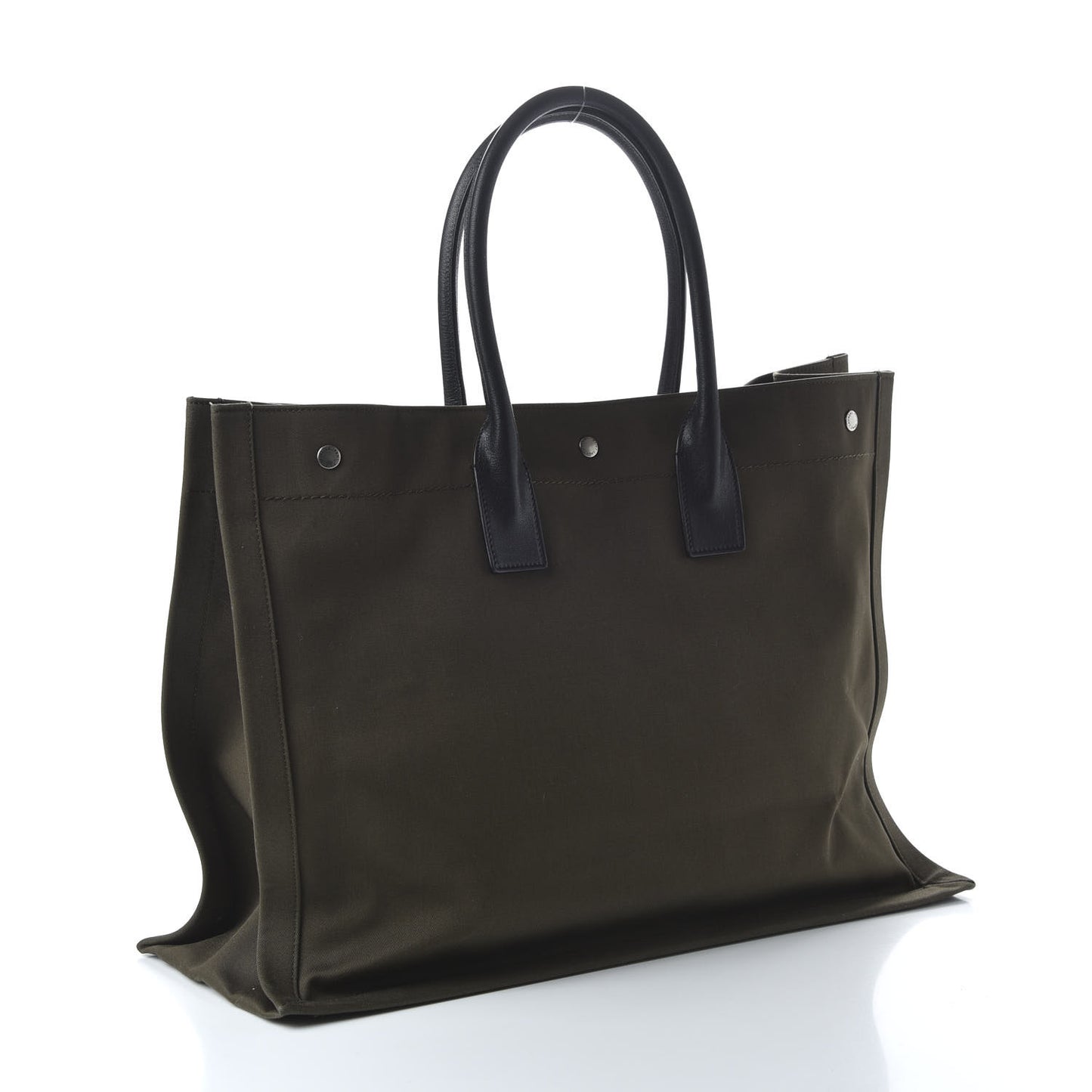 Linen Calfskin Rive Gauche Tote Khaki