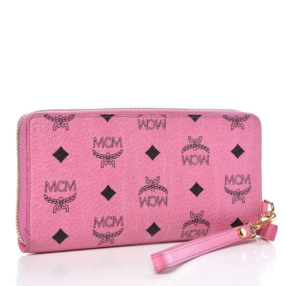 MCM Visetos Large Zip Around Wallet Pink 3 of 6