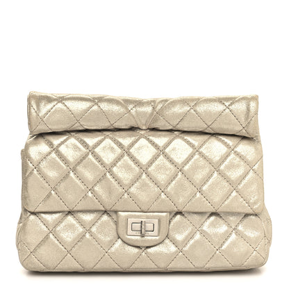 Chanel Iridescent Calfskin Quilted Large Roll 2.55 Reissue Clutch Light Gold 1 of 11
