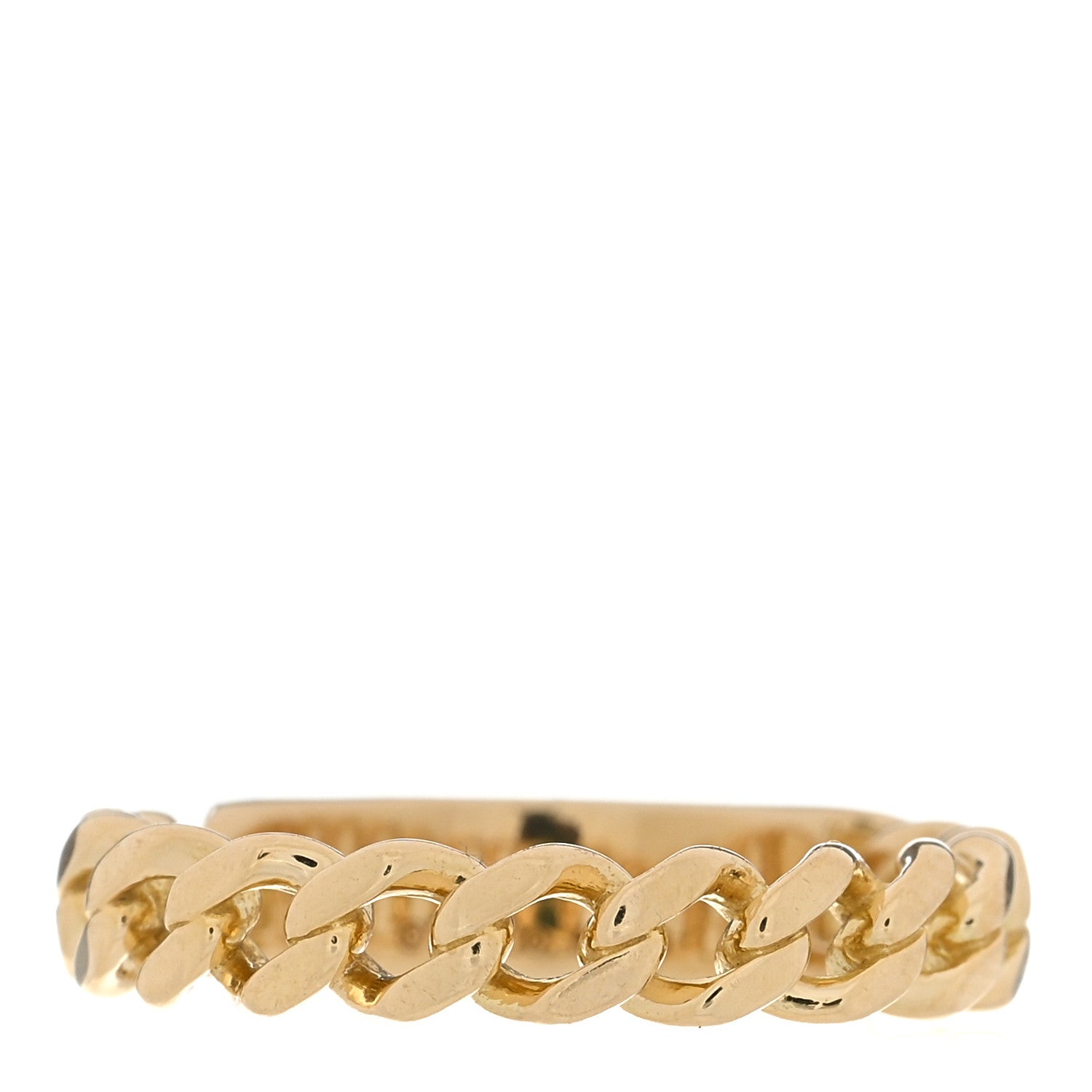 Tiffany 18K Yellow Gold Diamond Micro Link Ring 46 3.75 3 of 4