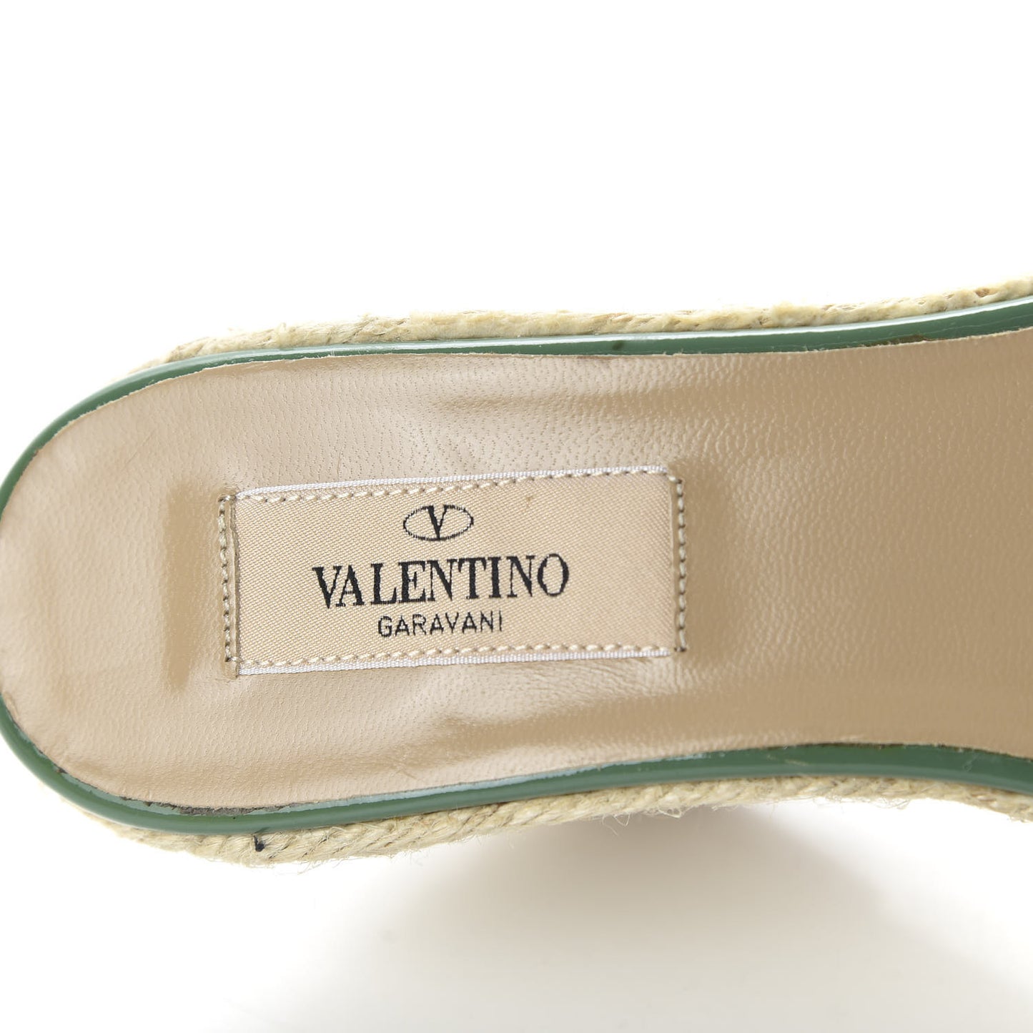 Patent Mena Bow Espadrille Wedges 39 Green