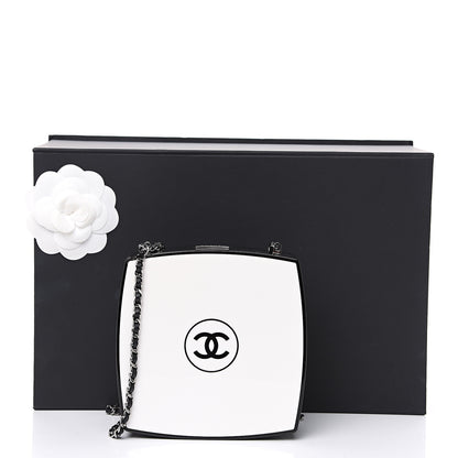 Chanel Plexiglass Compact Box Clutch Black Ivory 11 of 11