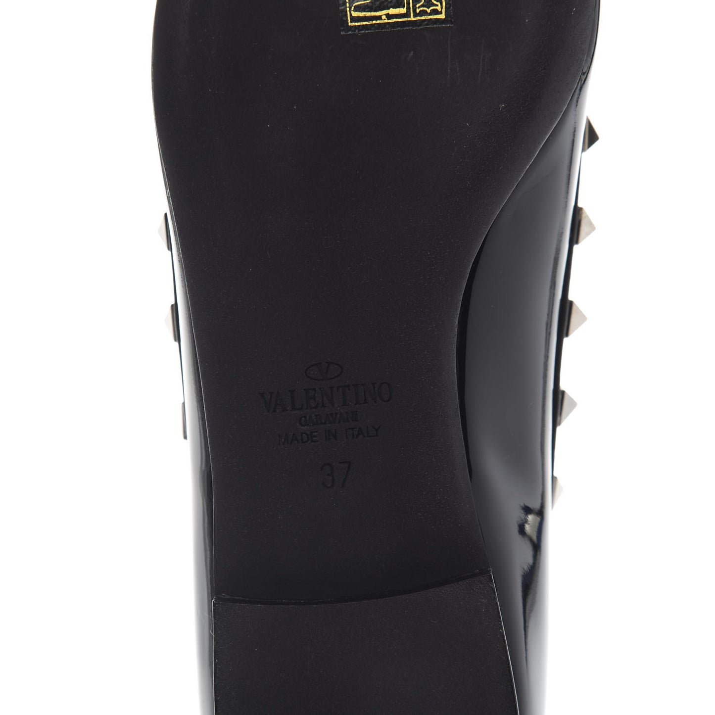 Patent Rockstud Ballerina Flats 37 Black