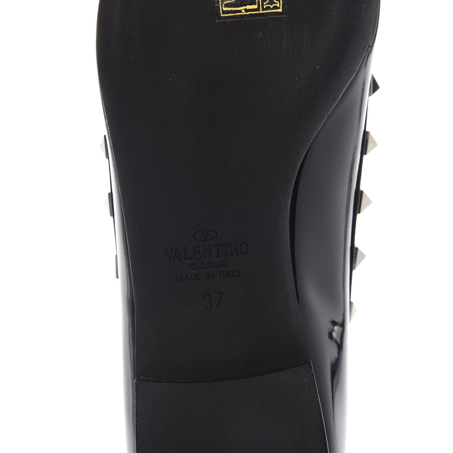 Valentino Garavani Patent Rockstud Ballerina Flats 37 Black 7 of 9
