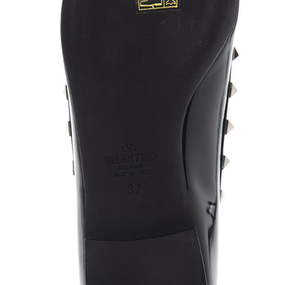 Valentino Garavani Patent Rockstud Ballerina Flats 37 Black 7 of 9