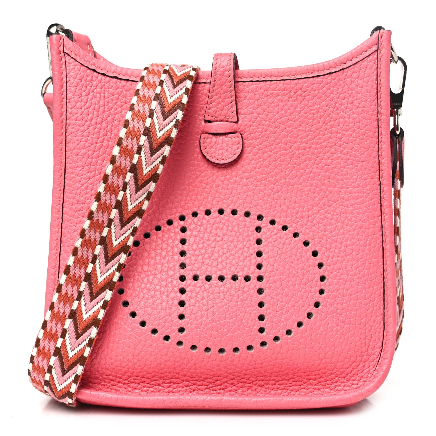 Hermes Taurillon Clemence Allegro Evelyne TPM Rose Azalee Rose Confetti 1 of 10
