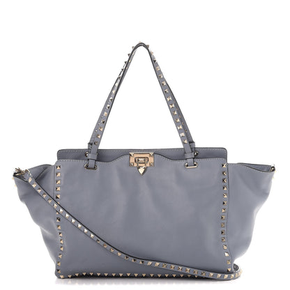 Valentino Garavani Vitello Medium Rockstud Tote London Stone 1 of 13