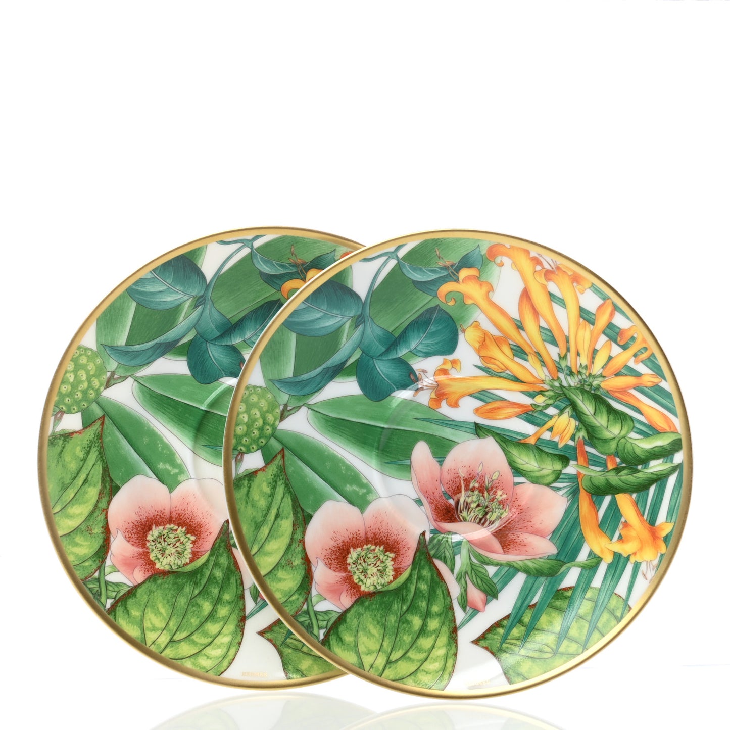 Porcelain Passifolia Tea Cup And Saucer Set Of 2