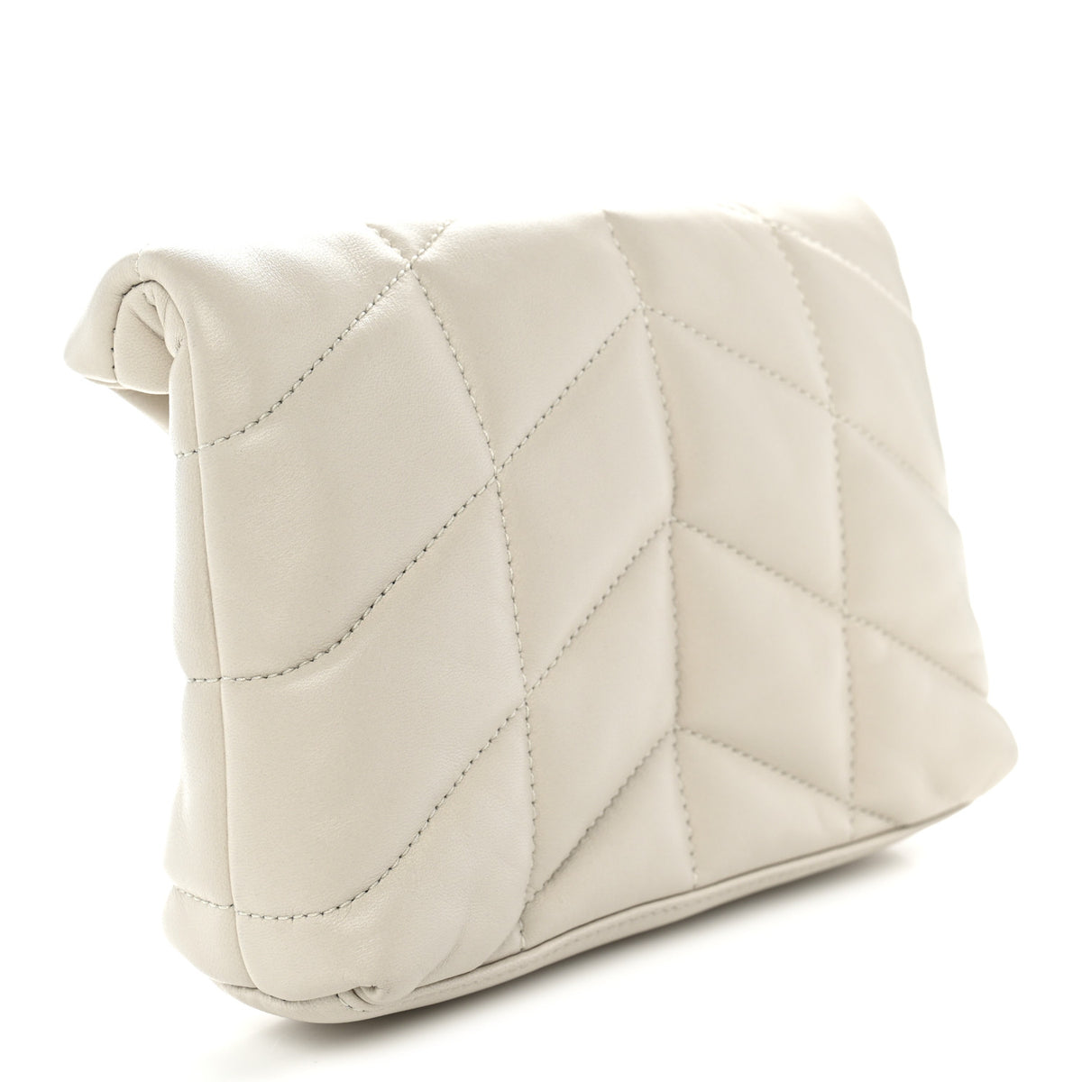 Lambskin Monogram Loulou Puffer Pouch Clutch Crema Soft