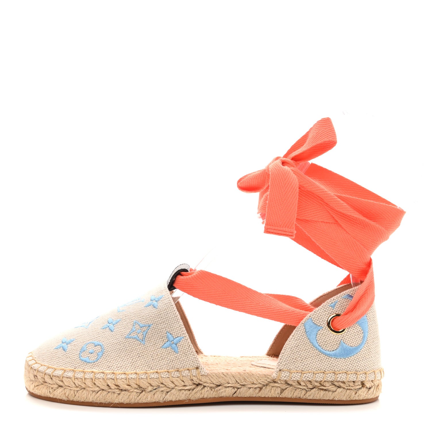 Louis Vuitton Canvas Monogram Starboard Espadrille Flats 38 Blue 1 of 8