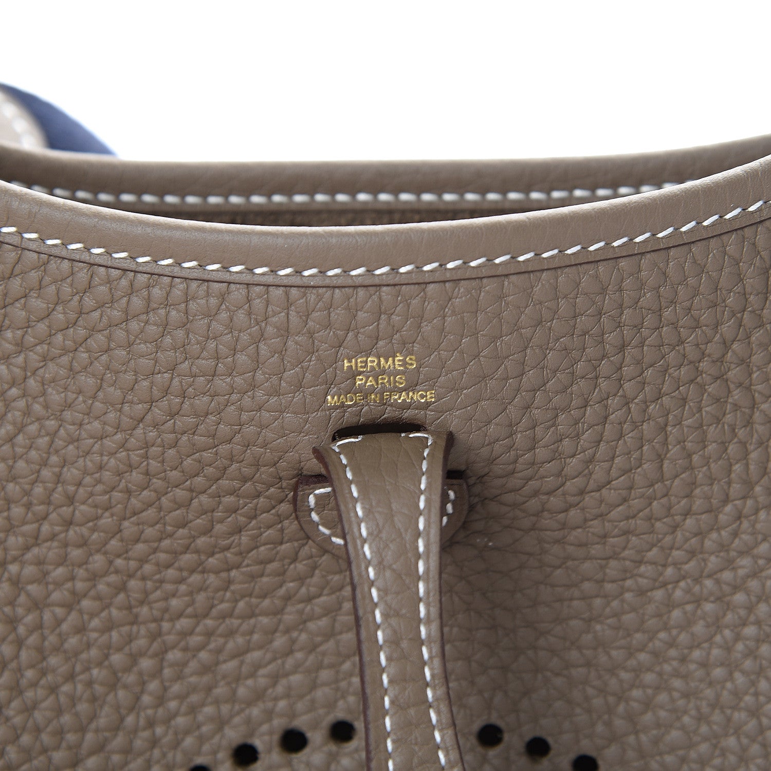 Hermes Taurillon Clemence Amazone Evelyne TPM Etoupe Bleu Indigo 5 of 10