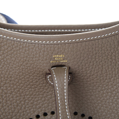 Hermes Taurillon Clemence Amazone Evelyne TPM Etoupe Bleu Indigo 5 of 10