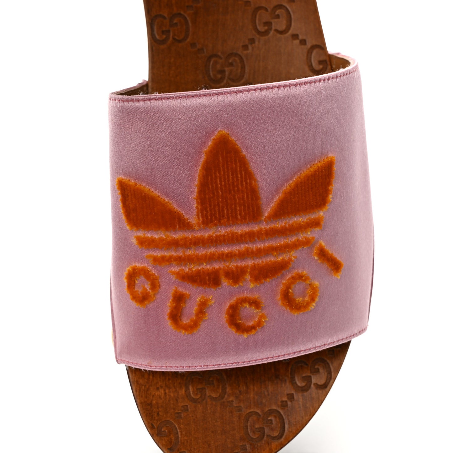 X ADIDAS Satin Raso Monogram Womens Platform Clogs 38.5