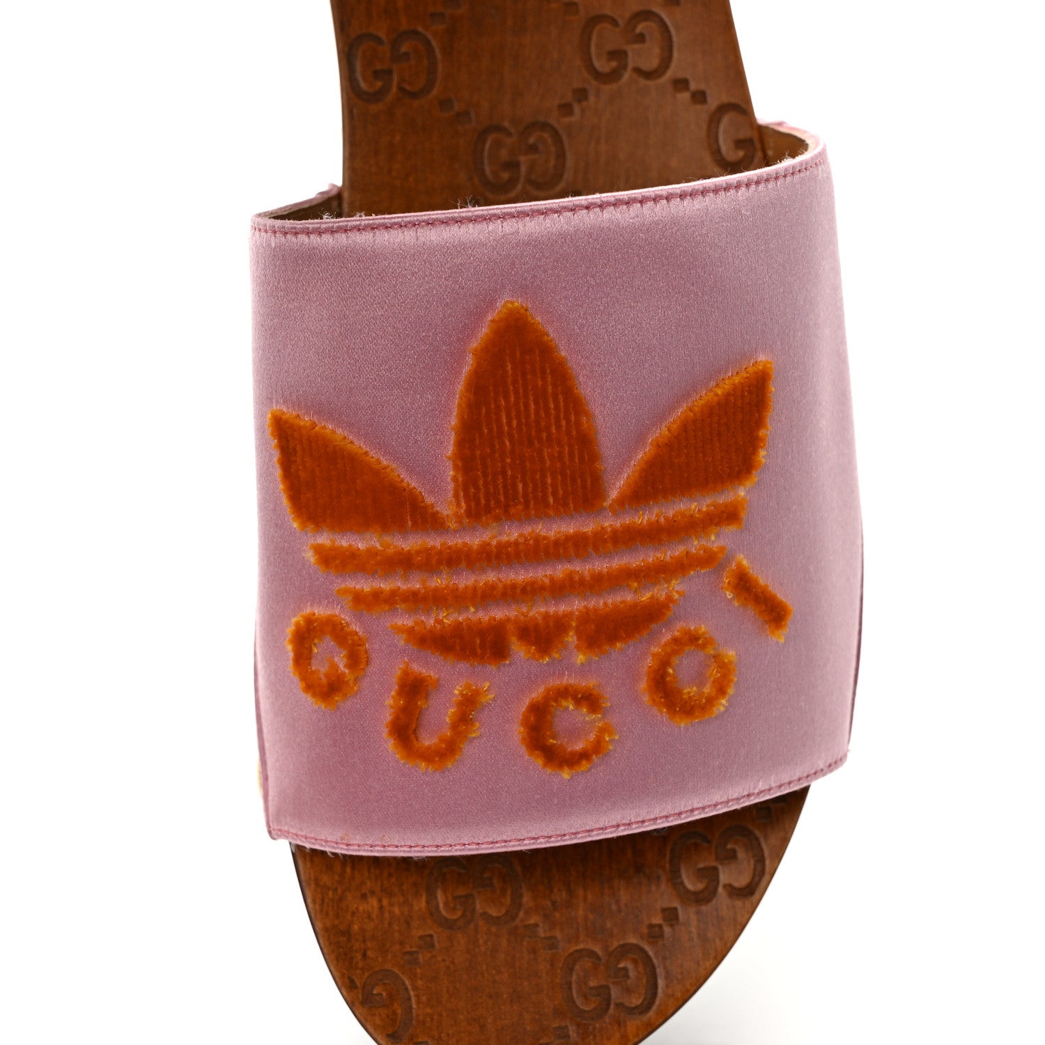 Gucci X ADIDAS Satin Raso Monogram Womens Platform Clogs 38.5 8 of 10