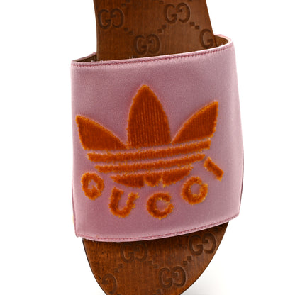 Gucci X ADIDAS Satin Raso Monogram Womens Platform Clogs 38.5 8 of 10