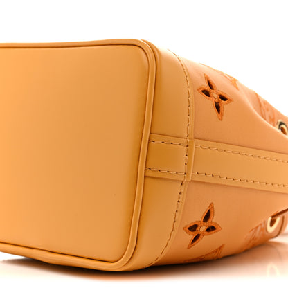 Louis Vuitton Perforated Calfskin Monogram Nano Noe Safran Yellow 9 of 13