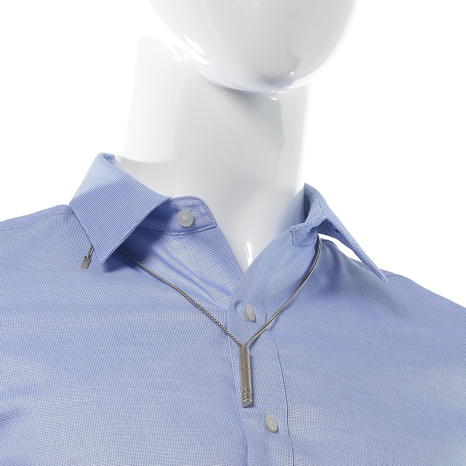 Christian Dior Metal Cigarette Necklace Silver 2 of 6