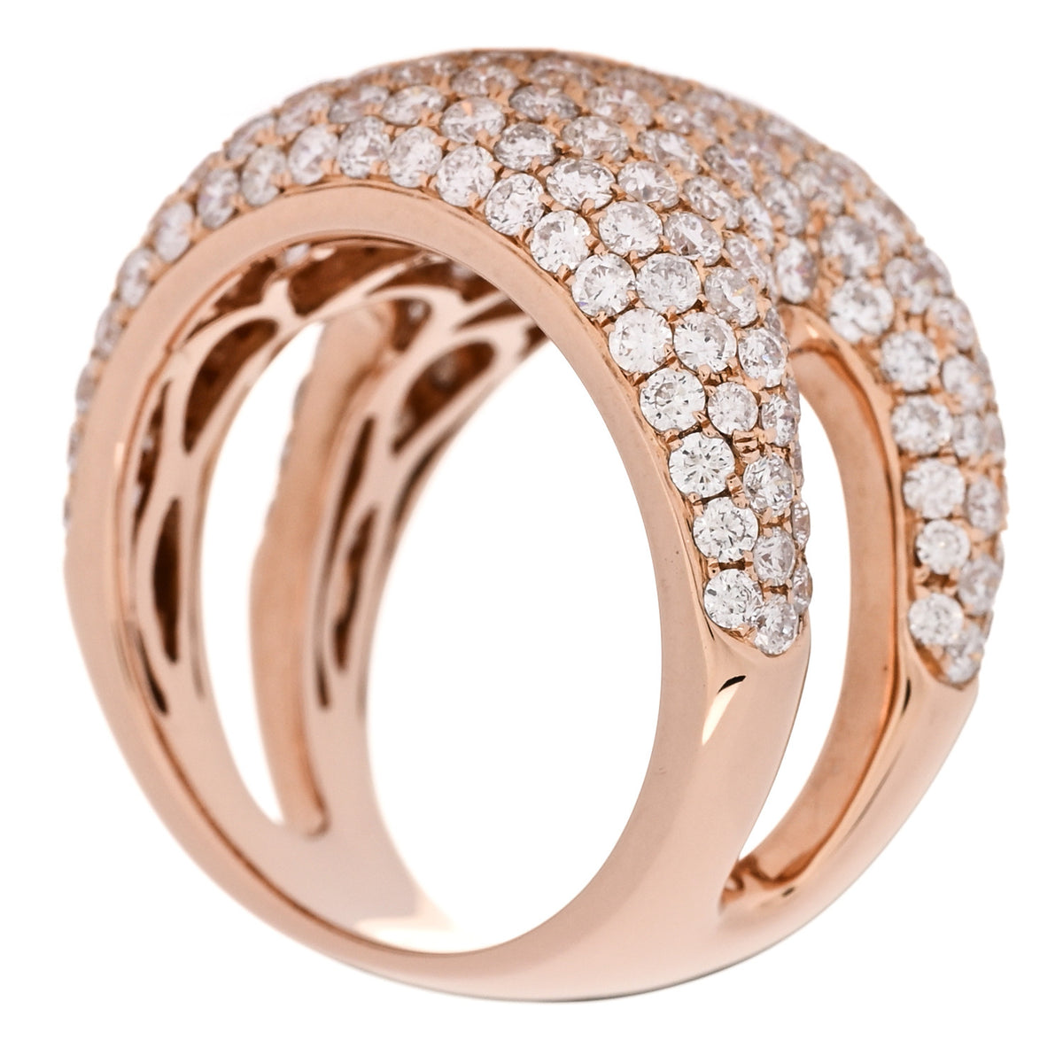 Parker & West by FASHIONPHILE 18K Rose Gold Pave Diamond 3.35ctw Pave Ring  53 6.5 6 of 8