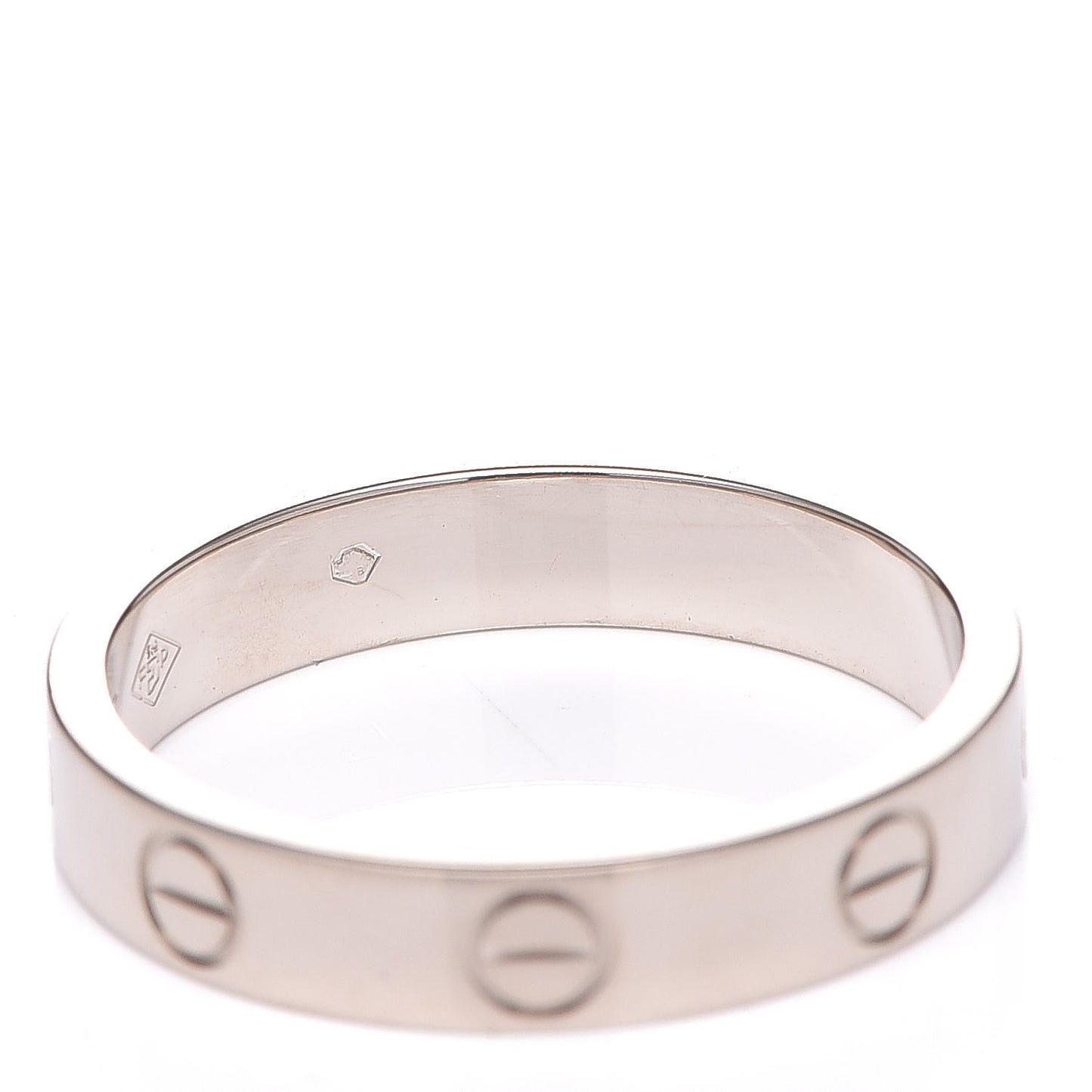 18K White Gold 3.5mm LOVE Wedding Band Ring 53 6.25