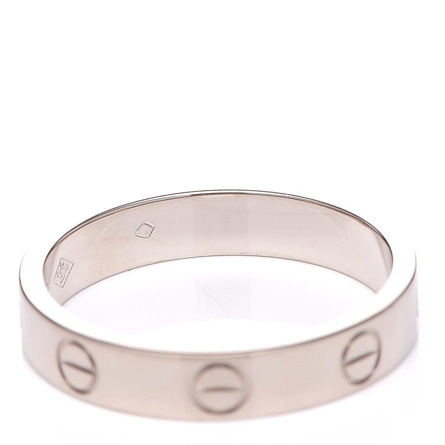 Cartier 18K White Gold 3.5mm LOVE Wedding Band Ring 53 6.25 7 of 8