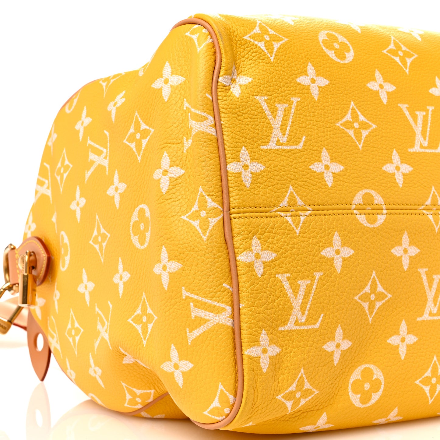 Calfskin Monogram Speedy P9 Bandouliere 40 Jaune Mat