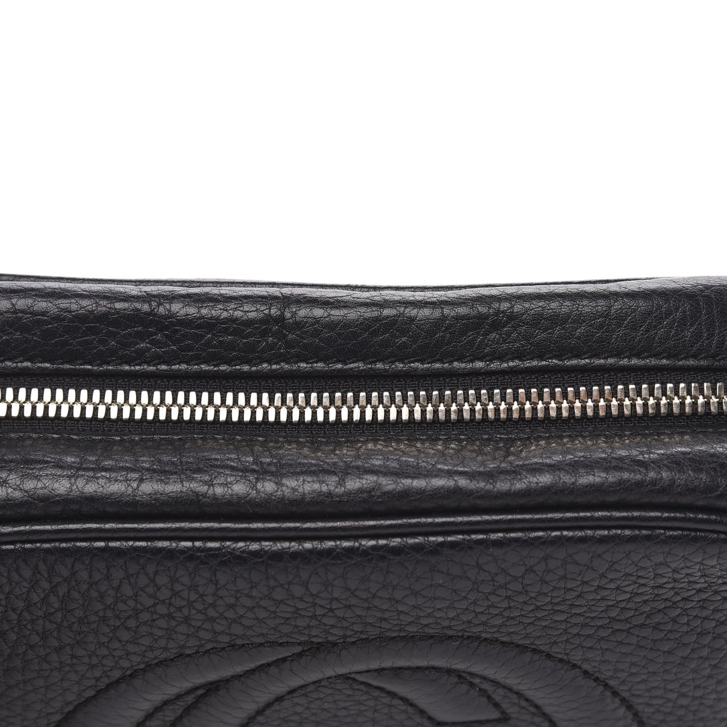 Pebbled Calfskin Small Soho Disco Bag Black