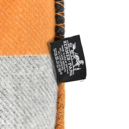 Hermes Wool Cashmere Brandebourgs Blanket Ambre Anthracite 8 of 9