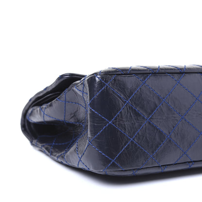Chanel Glazed Calfskin Quilted Surpique 2.55 Reissue Flap Navy 6 of 18