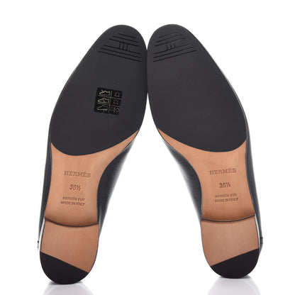 Hermes Goatskin Paris Loafers 36.5 Black 6 of 11