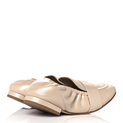 Chanel Laminated Lambskin Womens Quilted Elastic CC Moccasin Loafers 41.5 Beige 4 of 9