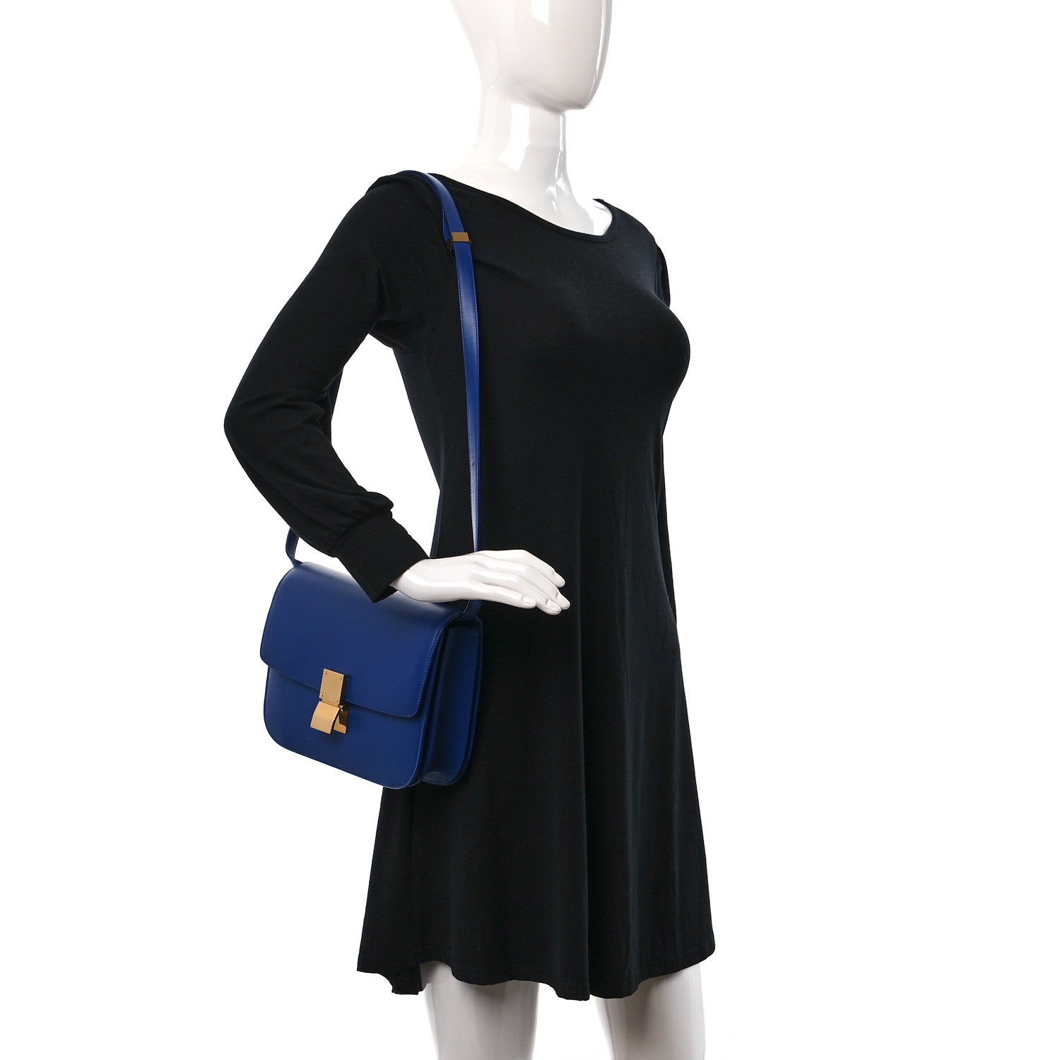 Celine Box Calfskin Medium Classic Box Flap Bag Indigo 2 of 12