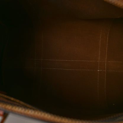 Celine Triomphe Canvas Calfskin Boston Bag Tan 5 of 8