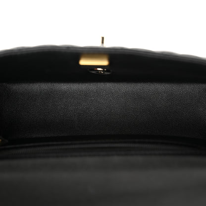 Chanel Lambskin Quilted Mini Top Handle Rectangular Flap Black 5 of 10