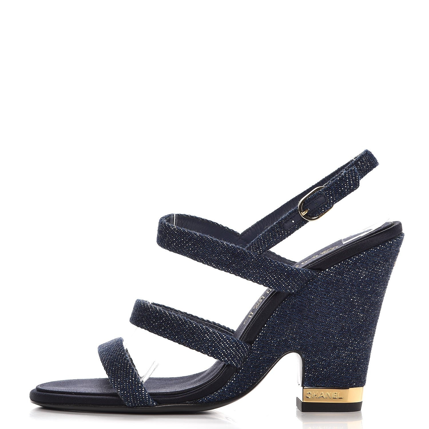 Chanel Denim Sandals 37 Dark Blue 1 of 10