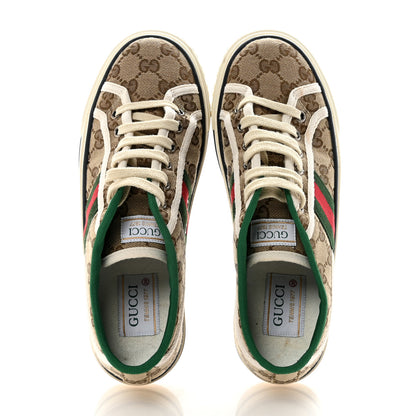 Gucci GG Monogram Web Womens 1977 Tennis Sneakers 35.5 Beige Ebony Mystic White 38 Beige Ebony Mystic White 2 of 8