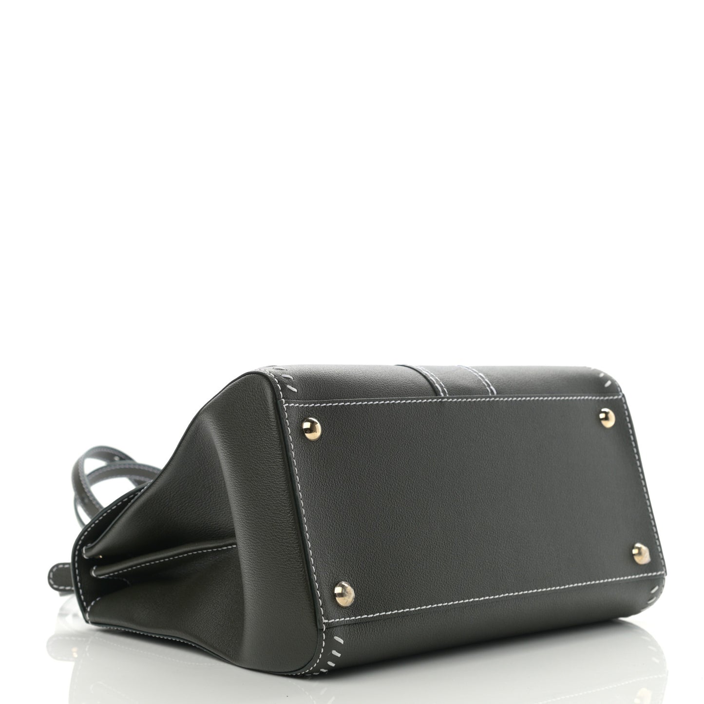 Grained Calfskin Rodeo Surpique MM Brillant Satchel British Green