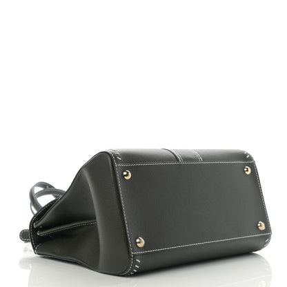 Delvaux Grained Calfskin Rodeo Surpique MM Brillant Satchel British Green 4 of 10