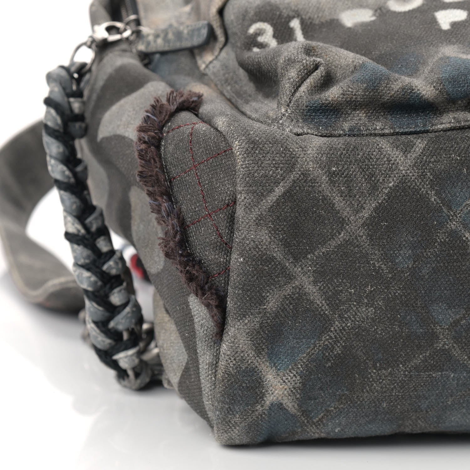 Chanel Graffiti Printed Canvas Medium Backpack Black 7 of 8