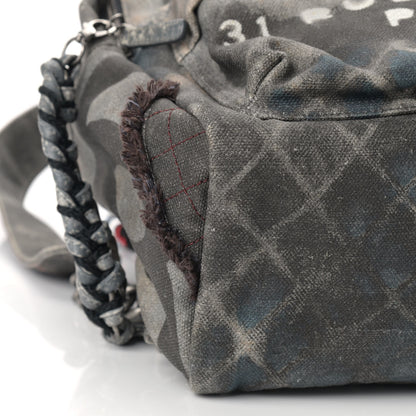 Chanel Graffiti Printed Canvas Medium Backpack Black 7 of 8
